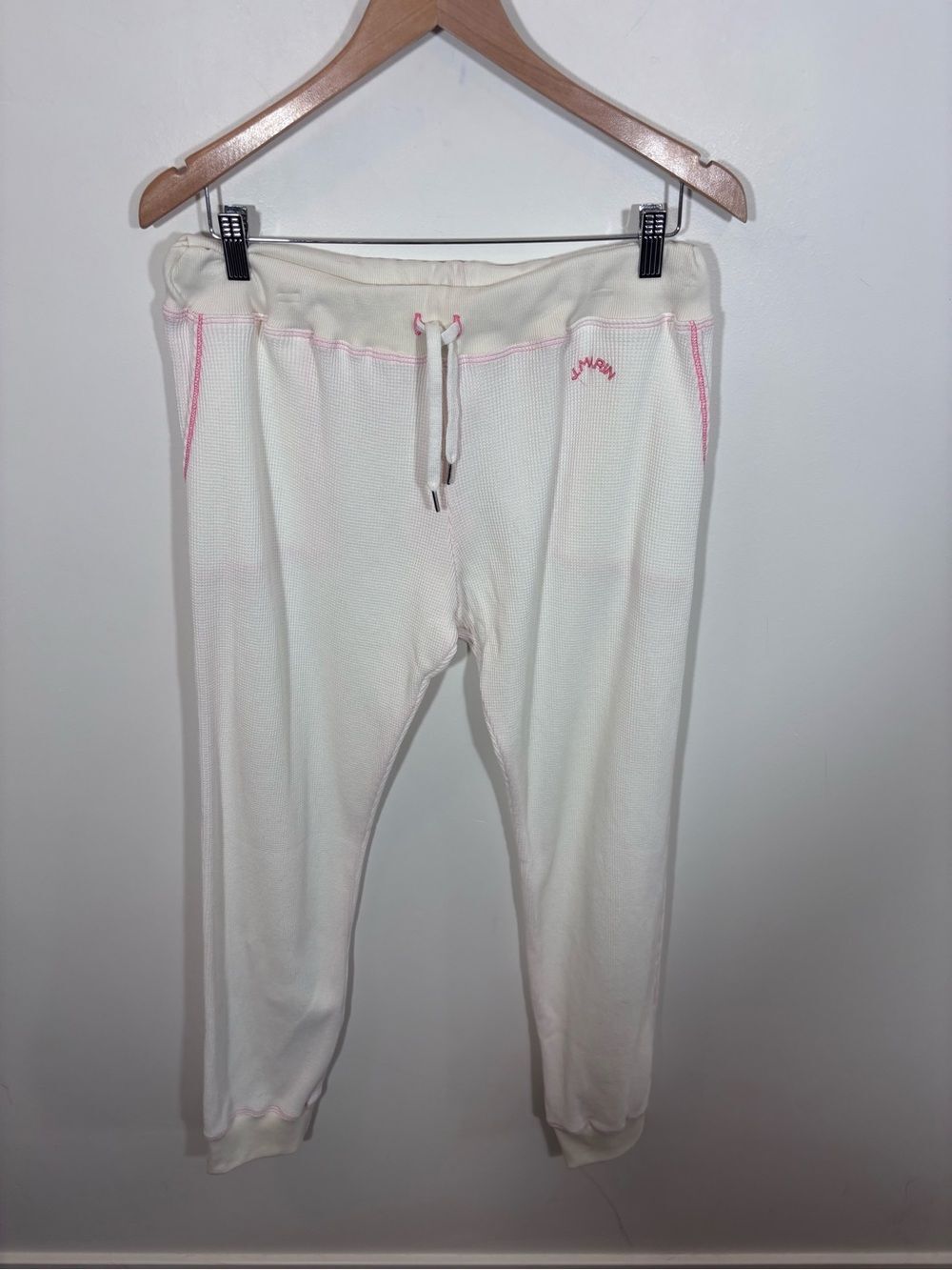 J.Marin The Thermal Jogger - Natural NWT Large Organic Cotton Waffle lounge - Picture 5 of 14